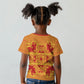 Scarlet Red Hearts Crown Traditional Geometry Kid T shirt Seanamarena Basotho Blanket Inspired