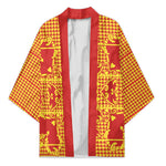 Scarlet Red Hearts Crown Traditional Geometry Kimono Seanamarena Basotho Blanket Inspired