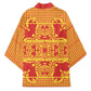 Scarlet Red Hearts Crown Traditional Geometry Kimono Seanamarena Basotho Blanket Inspired