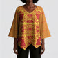 Scarlet Red Hearts Crown Traditional Geometry Kimono Sleeve Blouse Seanamarena Basotho Blanket Inspired