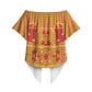 Scarlet Red Hearts Crown Traditional Geometry Off Shoulder Wrap Waist Top Seanamarena Basotho Blanket Inspired