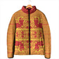 Scarlet Red Hearts Crown Traditional Geometry Padded Jacket Seanamarena Basotho Blanket Inspired