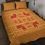 Scarlet Red Hearts Crown Traditional Geometry Quilt Bed Set Seanamarena Basotho Blanket Inspired
