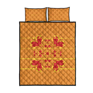 Scarlet Red Hearts Crown Traditional Geometry Quilt Bed Set Seanamarena Basotho Blanket Inspired
