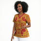 Scarlet Red Hearts Crown Traditional Geometry Scrub Top Seanamarena Basotho Blanket Inspired