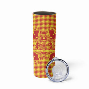Scarlet Red Hearts Crown Traditional Geometry Skinny Tumbler Seanamarena Basotho Blanket Inspired