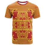 Scarlet Red Hearts Crown Traditional Geometry T shirt Seanamarena Basotho Blanket Inspired