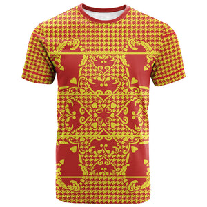 Scarlet Red Hearts Crown Traditional Geometry T shirt Seanamarena Basotho Blanket Inspired