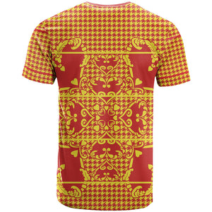 Scarlet Red Hearts Crown Traditional Geometry T shirt Seanamarena Basotho Blanket Inspired