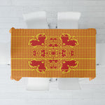 Scarlet Red Hearts Crown Traditional Geometry Tablecloth Seanamarena Basotho Blanket Inspired