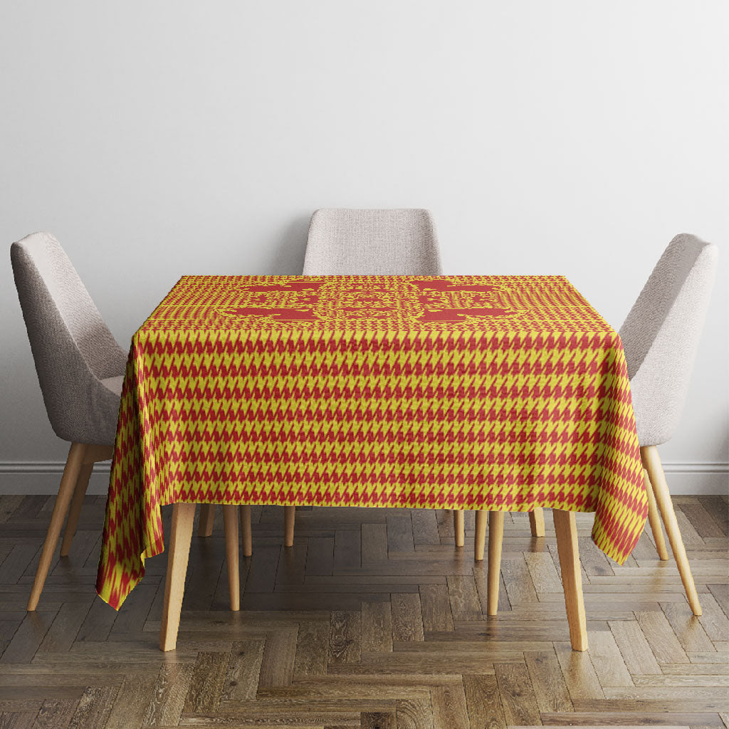 Scarlet Red Hearts Crown Traditional Geometry Tablecloth Seanamarena Basotho Blanket Inspired