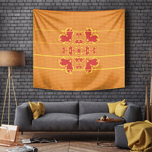 Scarlet Red Hearts Crown Traditional Geometry Tapestry Seanamarena Basotho Blanket Inspired