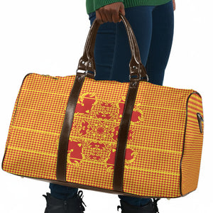 Scarlet Red Hearts Crown Traditional Geometry Travel Bag Seanamarena Basotho Blanket Inspired