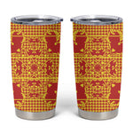 Scarlet Red Hearts Crown Traditional Geometry Tumbler Cup Seanamarena Basotho Blanket Inspired