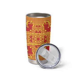 Scarlet Red Hearts Crown Traditional Geometry Tumbler Cup Seanamarena Basotho Blanket Inspired
