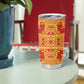 Scarlet Red Hearts Crown Traditional Geometry Tumbler Cup Seanamarena Basotho Blanket Inspired