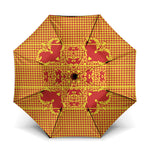 Scarlet Red Hearts Crown Traditional Geometry Umbrella Seanamarena Basotho Blanket Inspired