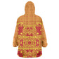 Scarlet Red Hearts Crown Traditional Geometry Wearable Blanket Hoodie Seanamarena Basotho Blanket Inspired