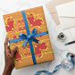 Scarlet Red Hearts Crown Traditional Geometry Wrapping Paper Seanamarena Basotho Blanket Inspired