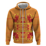 Scarlet Red Hearts Crown Traditional Geometry Zip Hoodie Seanamarena Basotho Blanket Inspired