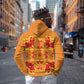 Scarlet Red Hearts Crown Traditional Geometry Zip Hoodie Seanamarena Basotho Blanket Inspired