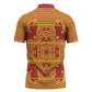 Scarlet Red Hearts Crown Traditional Geometry Zipper Polo Shirt Seanamarena Basotho Blanket Inspired