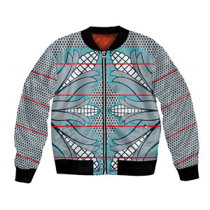 Cobalt Blue Khotso Mojalefa Poone Bomber Jacket Basotho Khotso Blanket Inspired