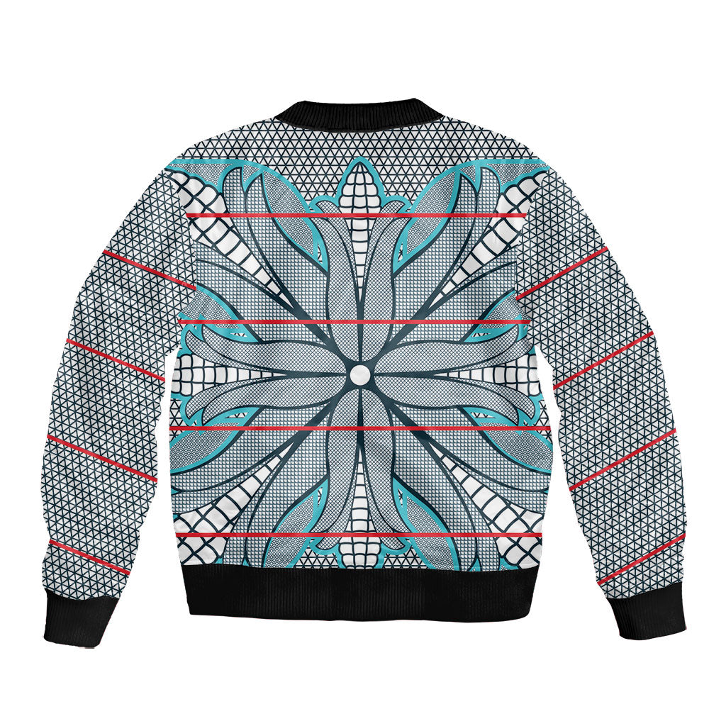 Cobalt Blue Khotso Mojalefa Poone Bomber Jacket Basotho Khotso Blanket Inspired