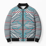 Cobalt Blue Khotso Mojalefa Poone Bomber Puffer Jacket Basotho Khotso Blanket Inspired