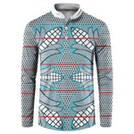 Cobalt Blue Khotso Mojalefa Poone Button Sweatshirt Basotho Khotso Blanket Inspired