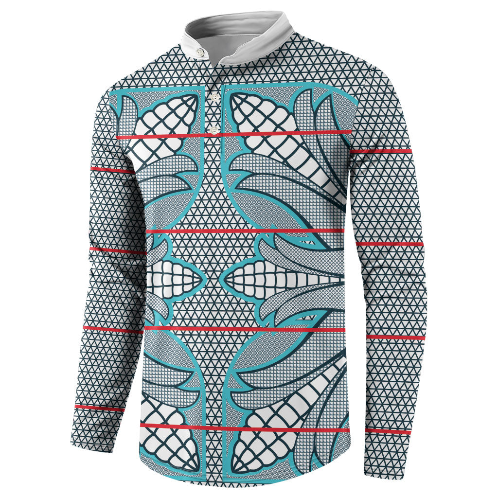 Cobalt Blue Khotso Mojalefa Poone Button Sweatshirt Basotho Khotso Blanket Inspired
