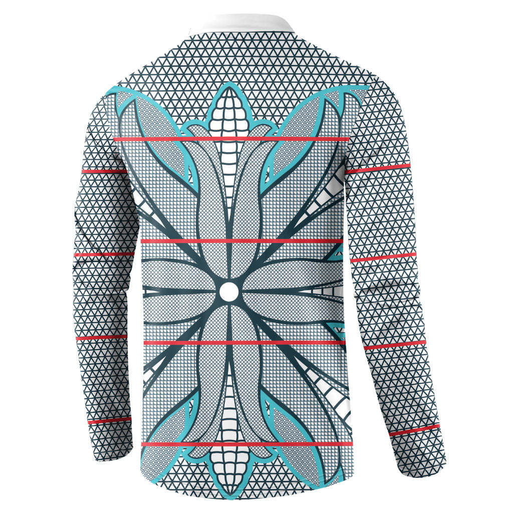 Cobalt Blue Khotso Mojalefa Poone Button Sweatshirt Basotho Khotso Blanket Inspired