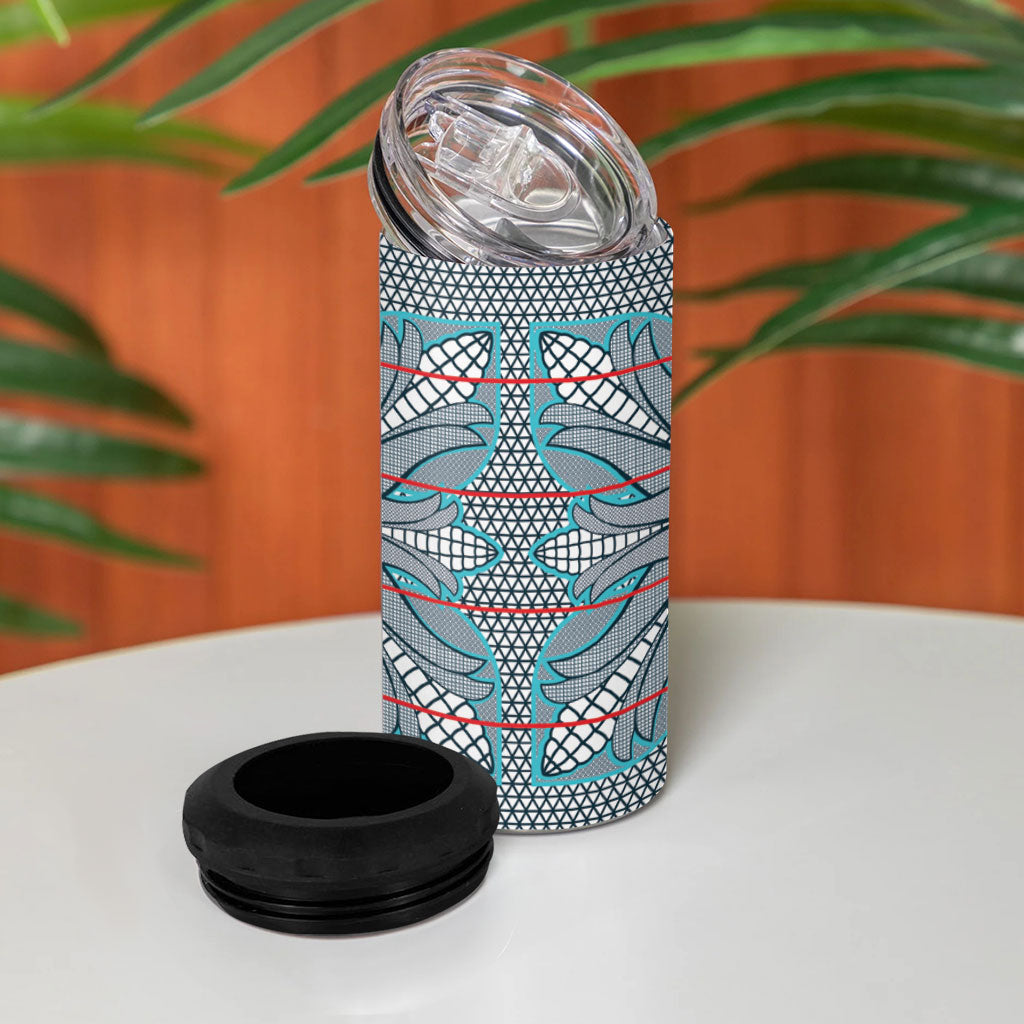 Cobalt Blue Khotso Mojalefa Poone 4 in 1 Can Cooler Tumbler Basotho Khotso Blanket Inspired