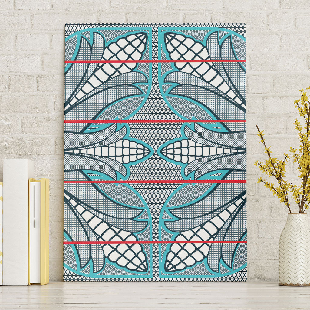 Cobalt Blue Khotso Mojalefa Poone Canvas Wall Art Basotho Khotso Blanket Inspired