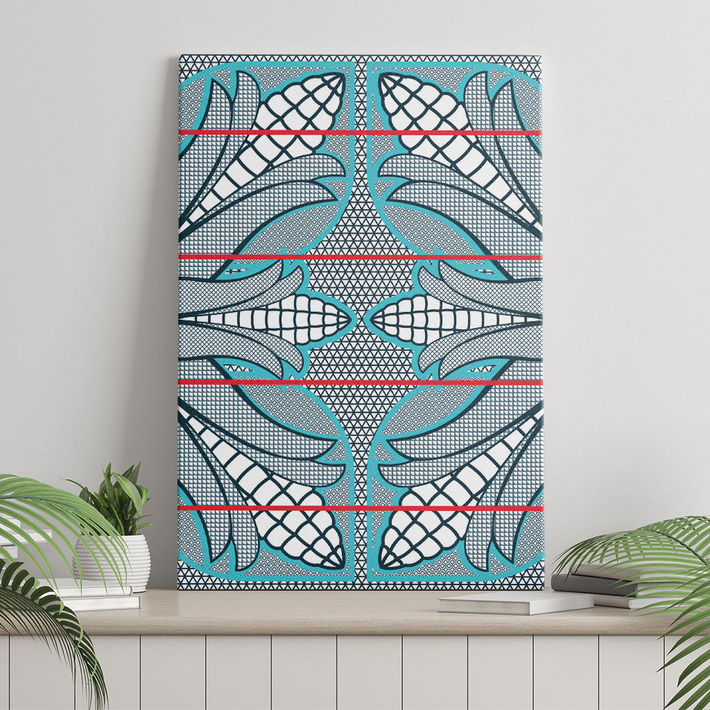 Cobalt Blue Khotso Mojalefa Poone Canvas Wall Art Basotho Khotso Blanket Inspired