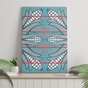 Cobalt Blue Khotso Mojalefa Poone Canvas Wall Art Basotho Khotso Blanket Inspired