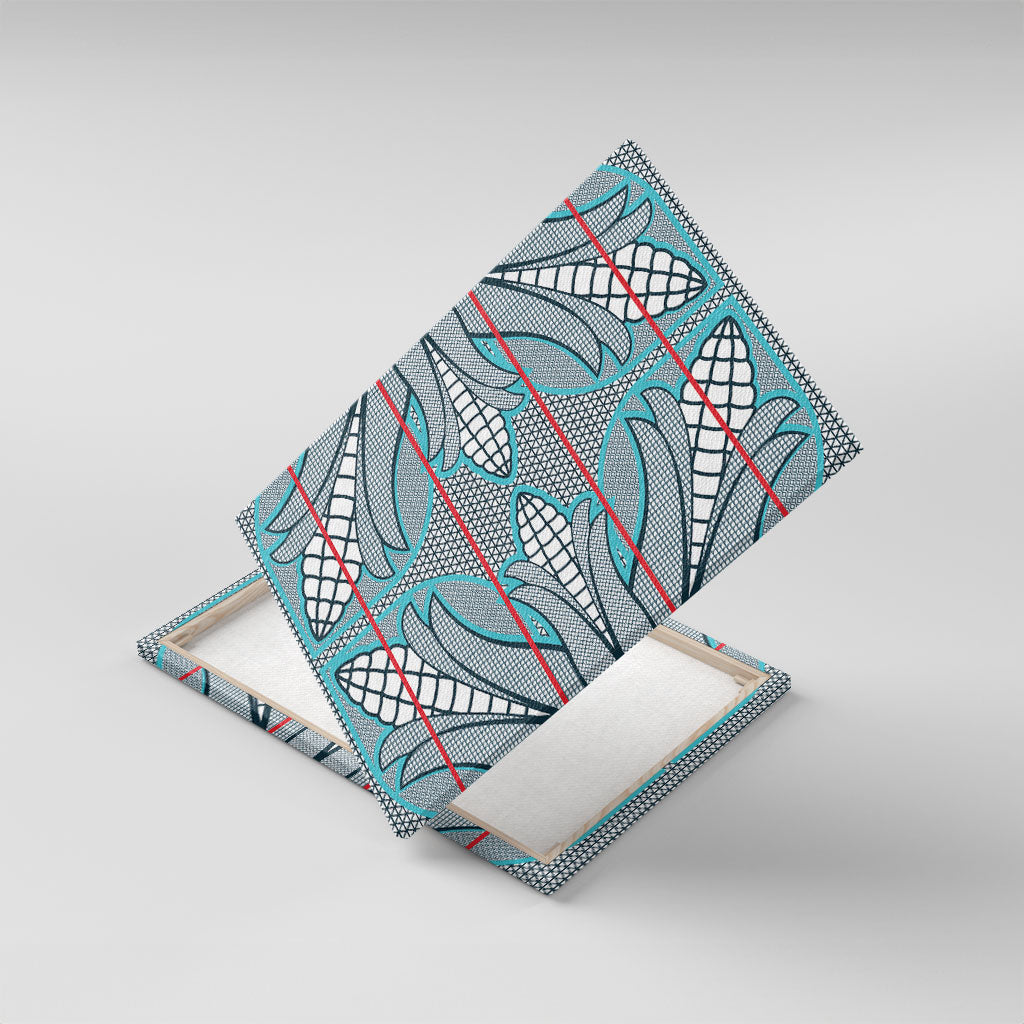 Cobalt Blue Khotso Mojalefa Poone Canvas Wall Art Basotho Khotso Blanket Inspired