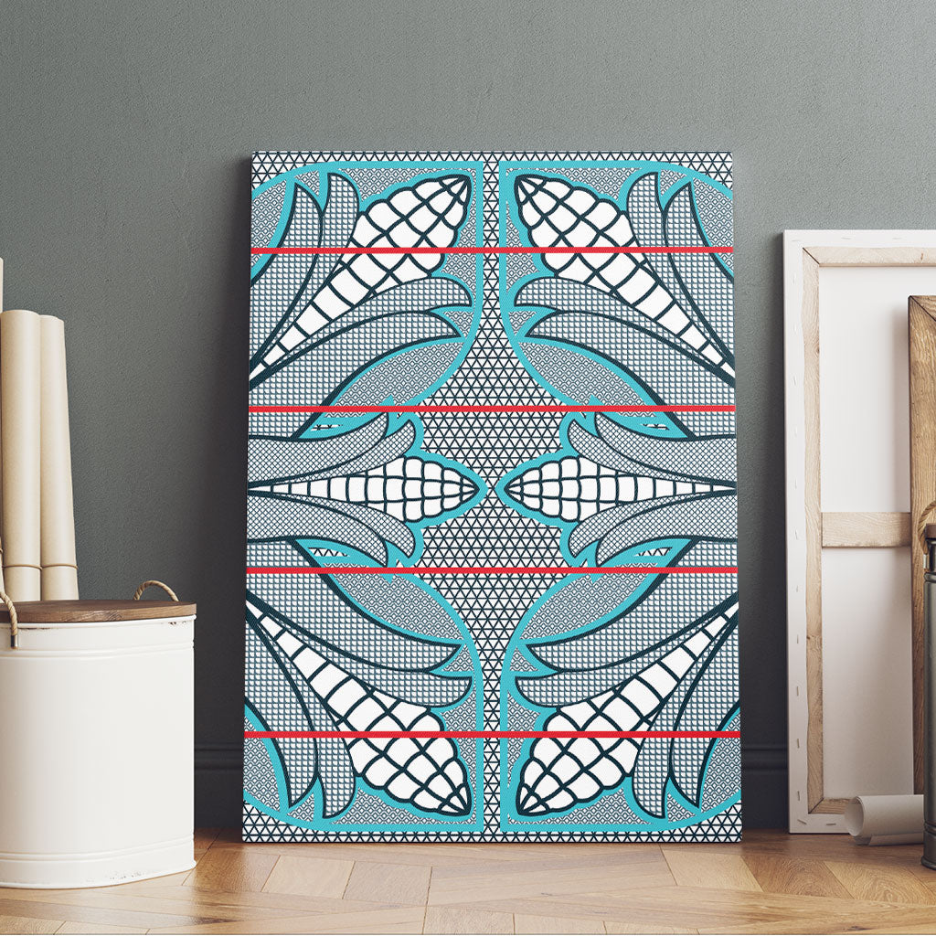 Cobalt Blue Khotso Mojalefa Poone Canvas Wall Art Basotho Khotso Blanket Inspired
