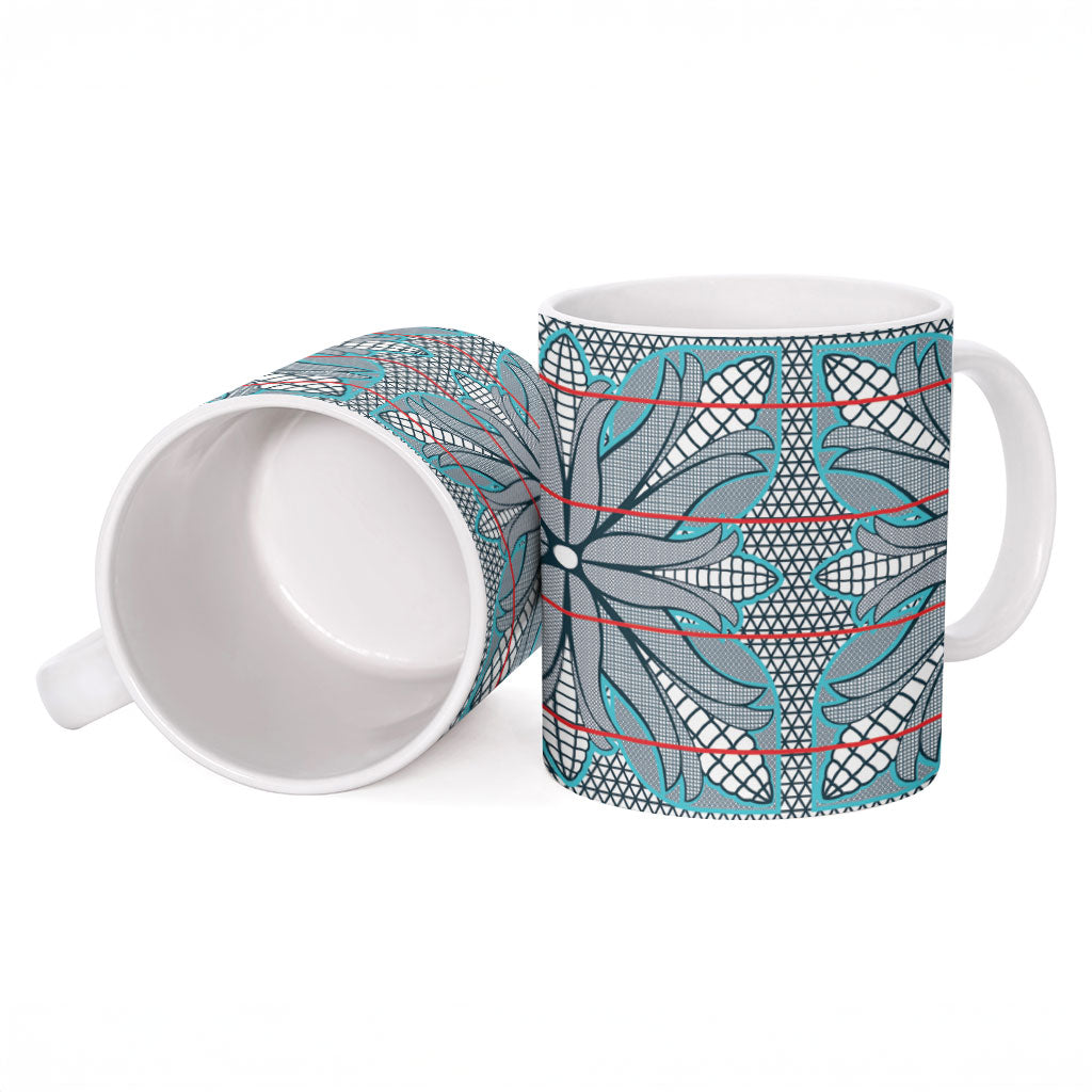 Cobalt Blue Khotso Mojalefa Poone Ceramic Mug Basotho Khotso Blanket Inspired