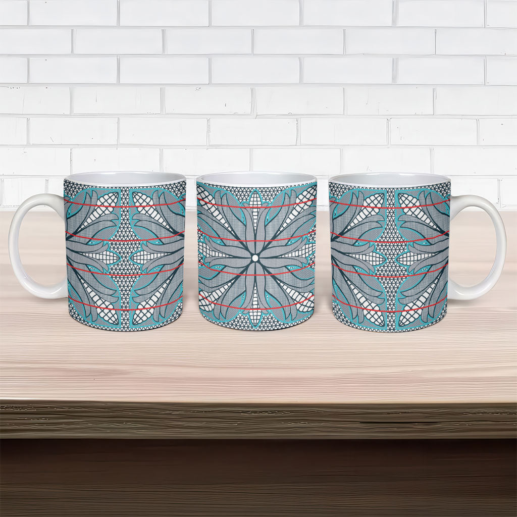 Cobalt Blue Khotso Mojalefa Poone Ceramic Mug Basotho Khotso Blanket Inspired