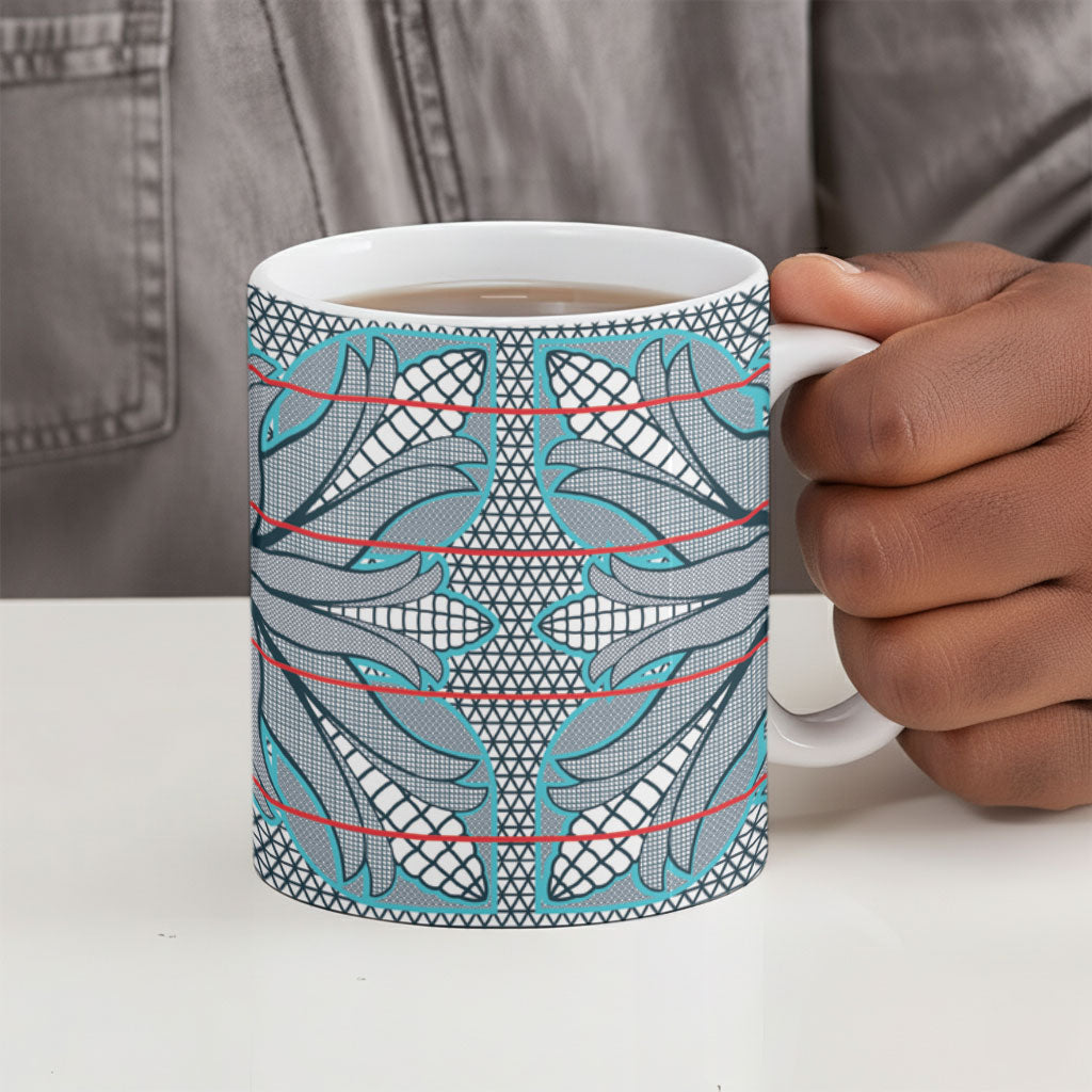 Cobalt Blue Khotso Mojalefa Poone Ceramic Mug Basotho Khotso Blanket Inspired