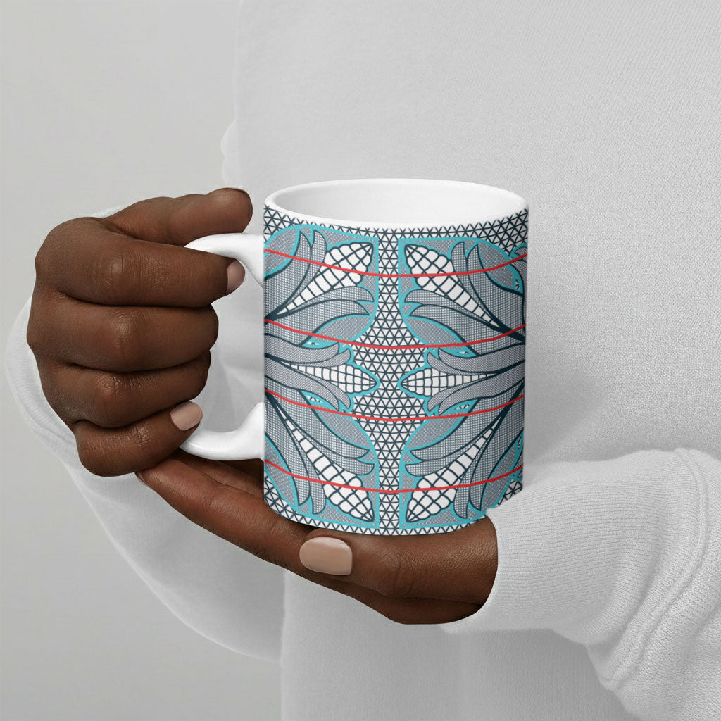 Cobalt Blue Khotso Mojalefa Poone Ceramic Mug Basotho Khotso Blanket Inspired