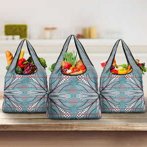 Cobalt Blue Khotso Mojalefa Poone Grocery Bag Basotho Khotso Blanket Inspired
