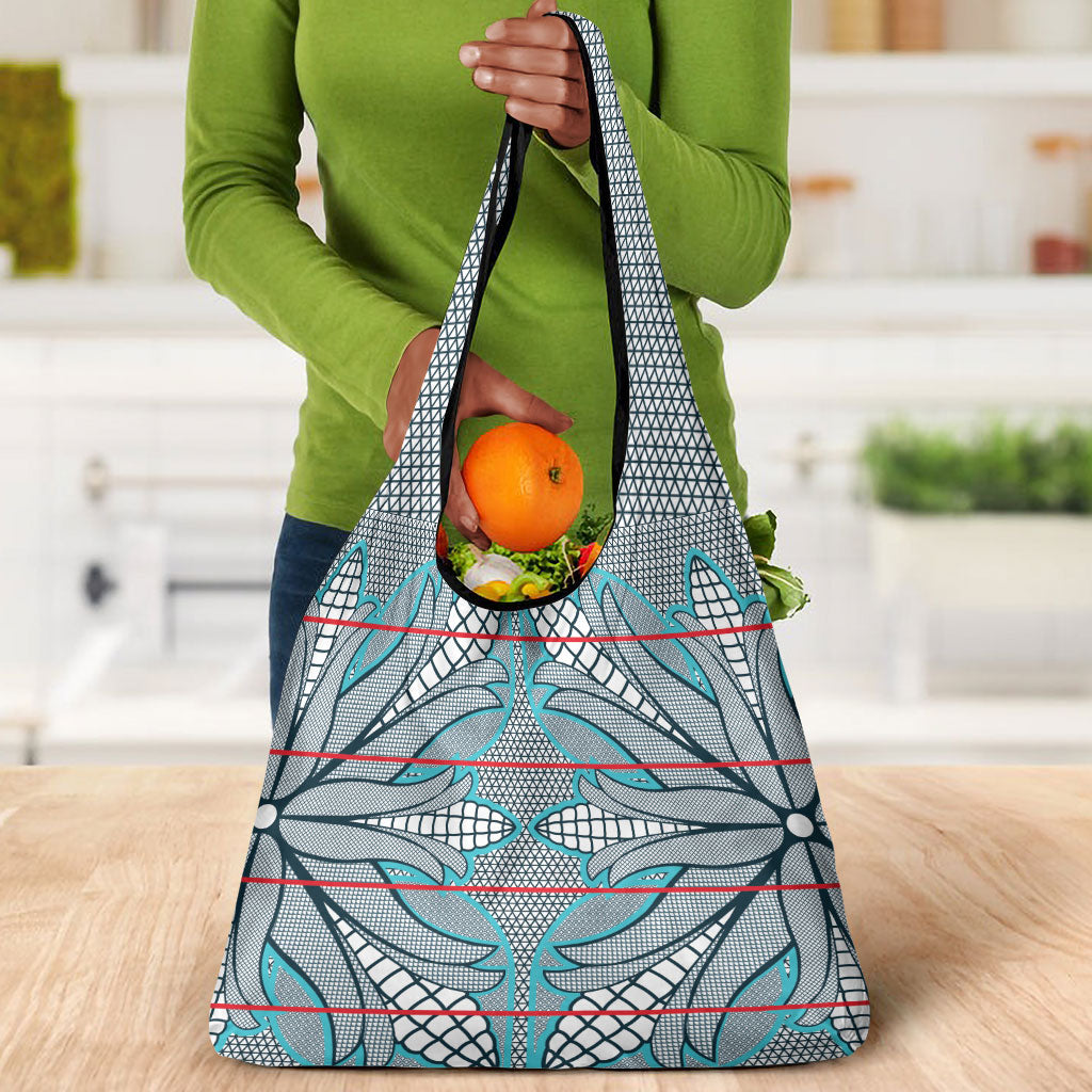 Cobalt Blue Khotso Mojalefa Poone Grocery Bag Basotho Khotso Blanket Inspired