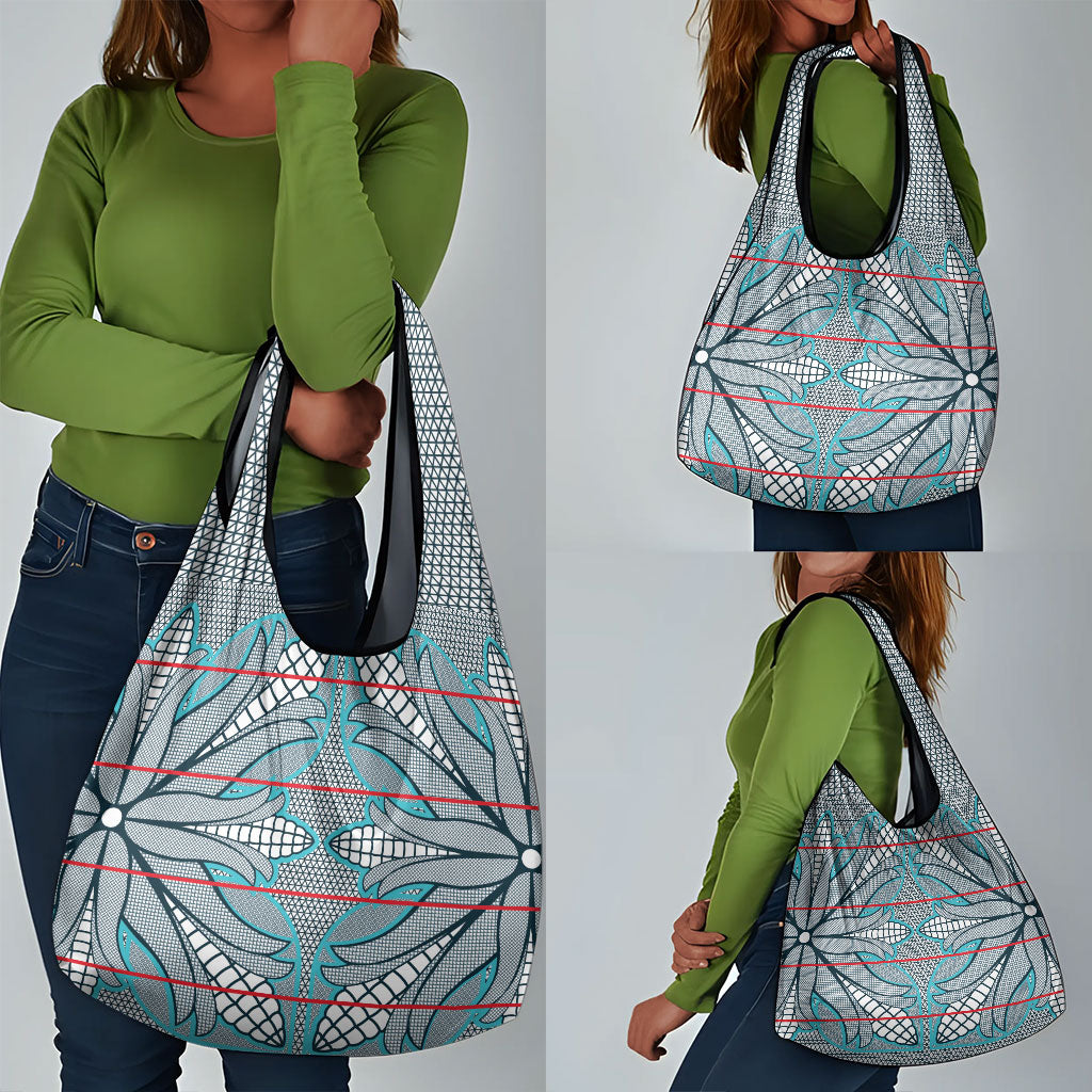 Cobalt Blue Khotso Mojalefa Poone Grocery Bag Basotho Khotso Blanket Inspired