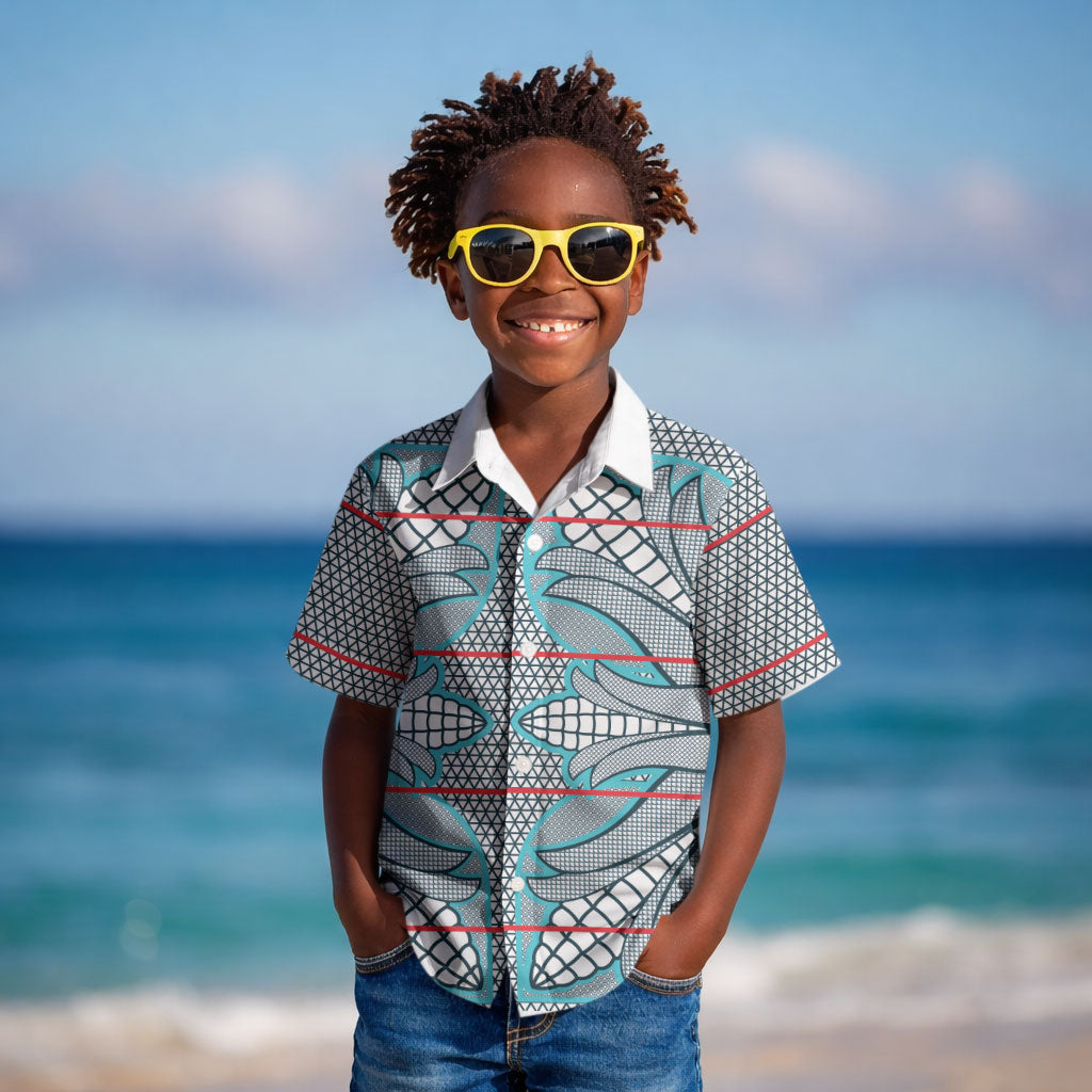 Cobalt Blue Khotso Mojalefa Poone Kid Hawaiian Shirt Basotho Khotso Blanket Inspired
