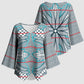 Cobalt Blue Khotso Mojalefa Poone Kimono Sleeve Blouse Basotho Khotso Blanket Inspired