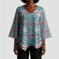 Cobalt Blue Khotso Mojalefa Poone Kimono Sleeve Blouse Basotho Khotso Blanket Inspired