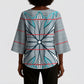 Cobalt Blue Khotso Mojalefa Poone Kimono Sleeve Blouse Basotho Khotso Blanket Inspired