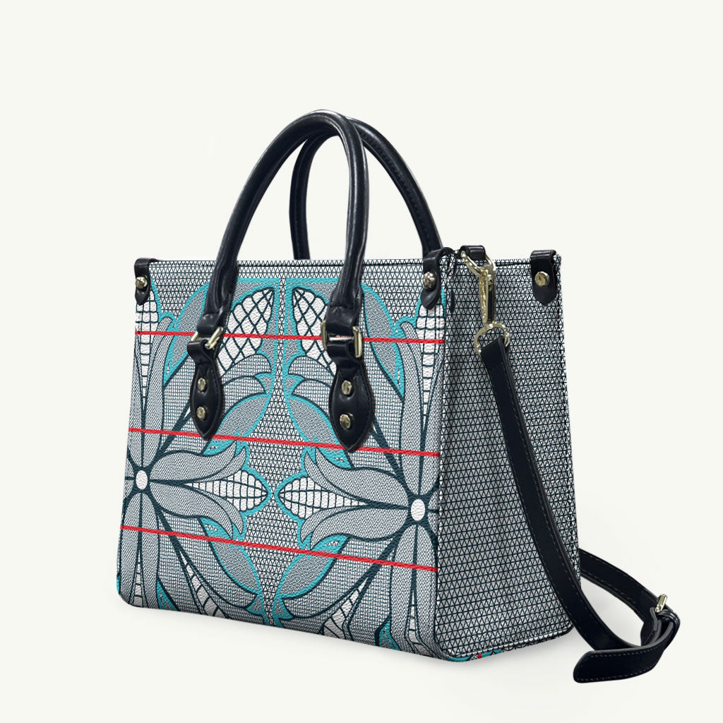Cobalt Blue Khotso Mojalefa Poone Leather Bag Basotho Khotso Blanket Inspired